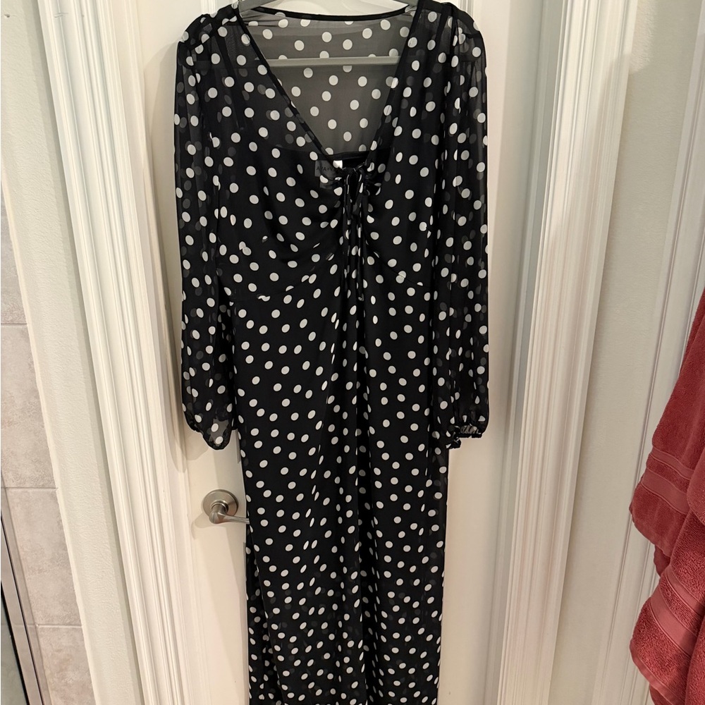 Polka dot maxi dress